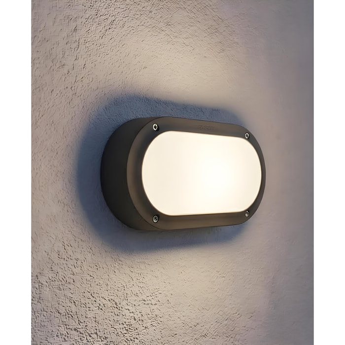 LEDS C4 Aplique Ip66 Basic Led 6.7W Sw 2700-3200-4000K On-Off Gris Urbano 721Lm