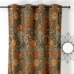 Rideau à Oeillets Motif Cachemire - Vert