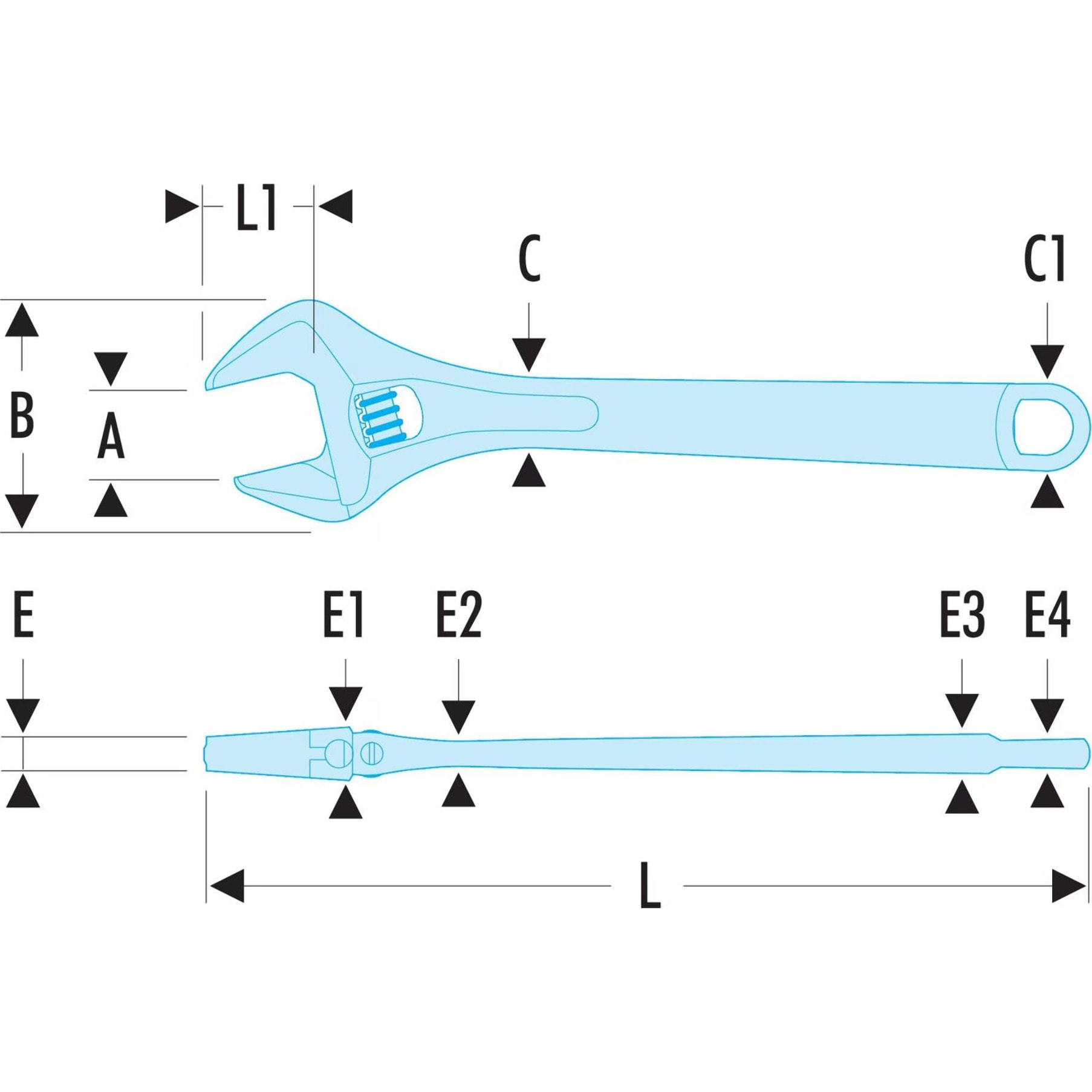 Clé à molette 101.G - FACOM - Ajustement rapide - Manche bi-matière - 101.8G