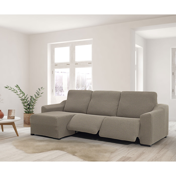 Funda para Chaise Longue izquierda (visto de frente ) brazo largo SÚPER ELÁSTICA con RELAX modelo HELENA