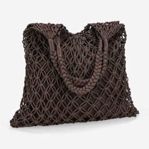Bolso crochet marrón de hombro