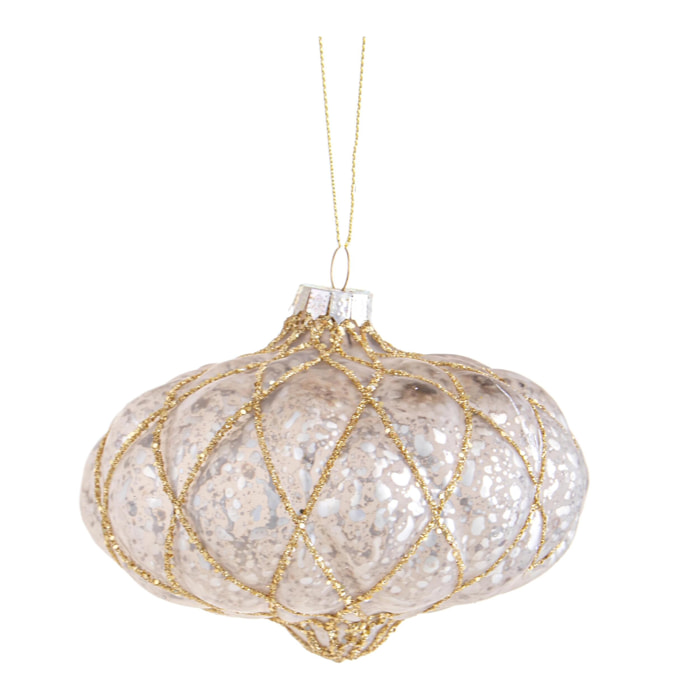 Onion decorazione - Pezzi 2 - Colore Champagne - 11,5x8,6Hx11,5cm - Bianchi Dino