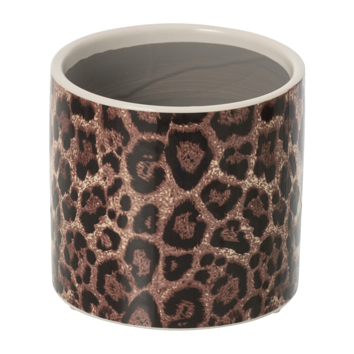 J-Line cache-pot Leopard - céramique - marron/noir - small