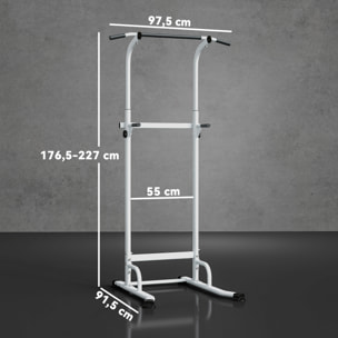 Barra de Dominadas Altura Regulable 176,5-227 cm, Estación de Fondos Resistente para Gimnasio en Casa, Máquina Dominadas Multifuncional, para Entrenamiento de Fuerza, Carga 120 kg
