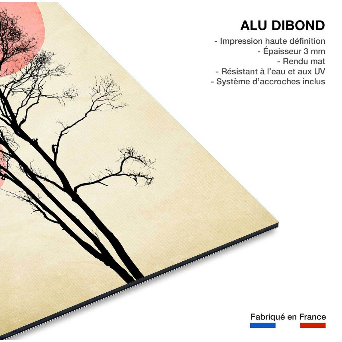 Tableau abstrait Lune et soleil d'hiver Tableau alu Dibond