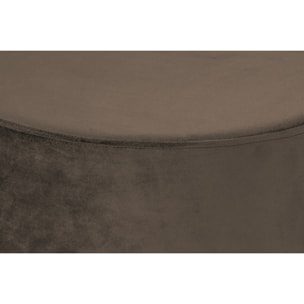 Pouf contenitore Nano in velluto marrone con base dorata