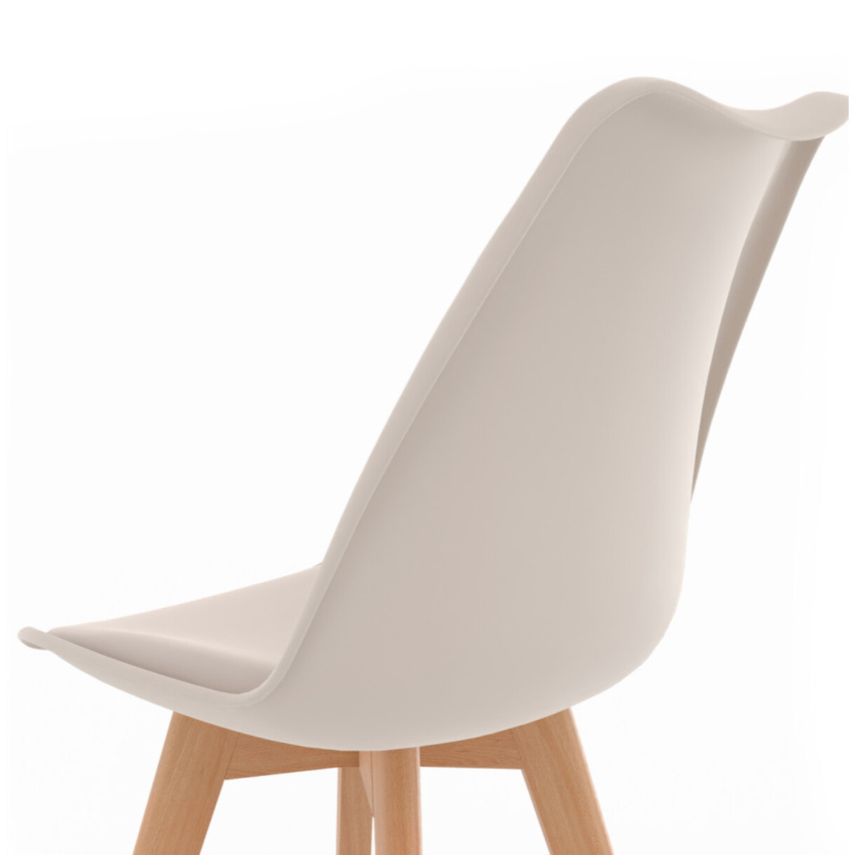 Chaises Nordia beige pieds bois - lot de 6