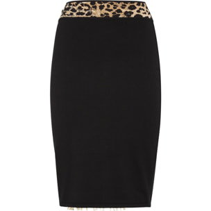 PHILIPP PLEIN Falda corta de punto LEOPARD