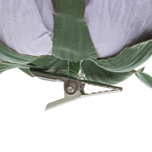 Décoration de sapin rose mauve pailletée 12cm