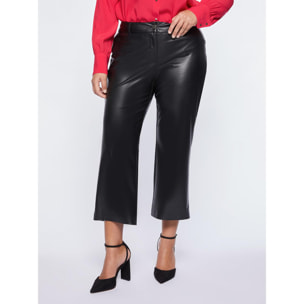 Fiorella Rubino - Pantalones cropped de piel sintética - Negro