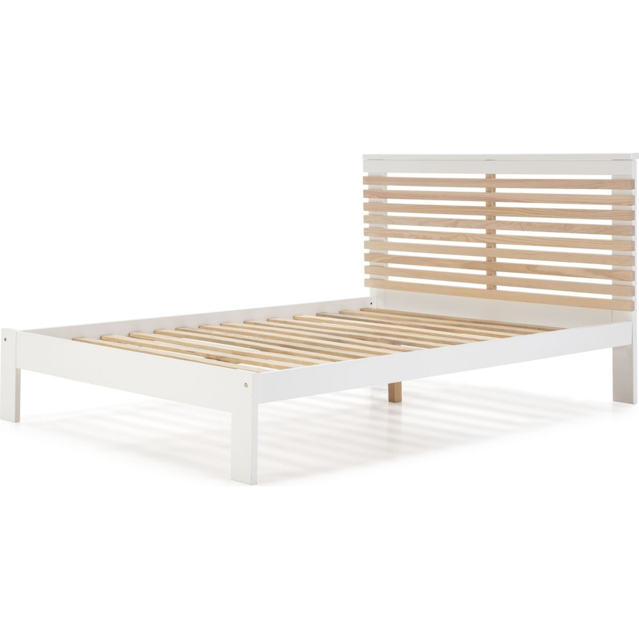 Lit adulte avec tête de lit en bois - LUCY