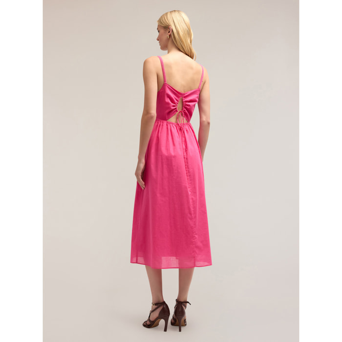 Motivi - Vestido de voile con recorte en la espalda - Fuchsia