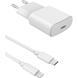 Chargeur + câble ESSENTIELB 20W PowerDelivery USB-C + Câble 1M