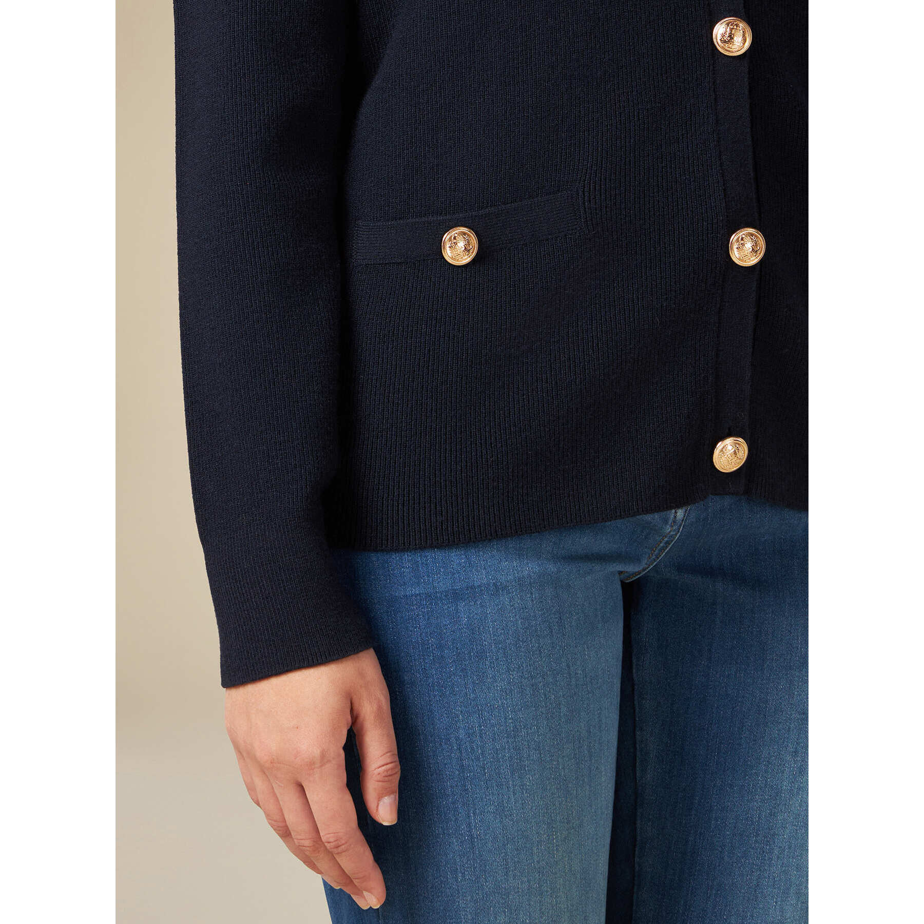 Oltre - Cardigan con bottone uniform - Blu