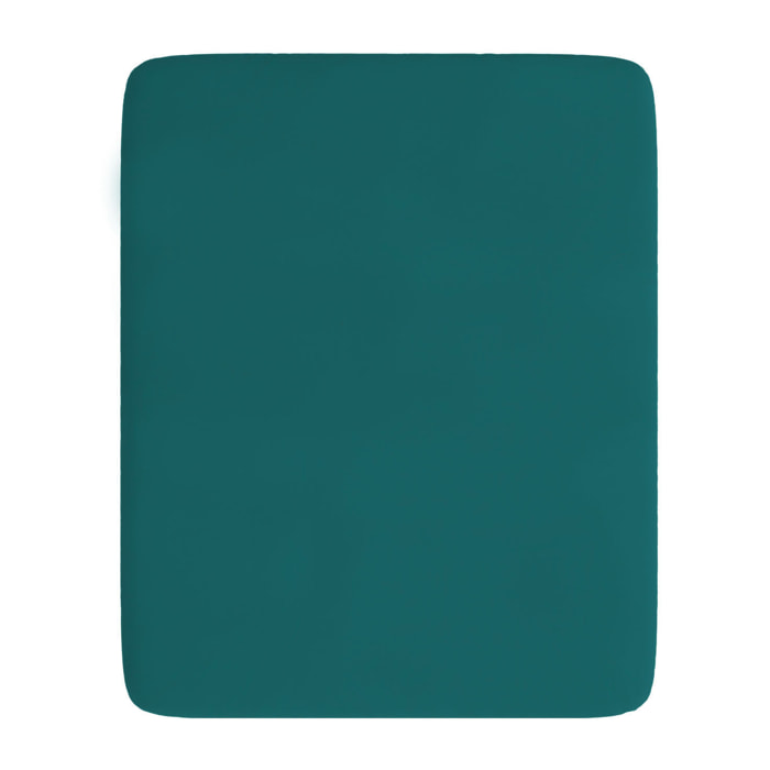 LENZUOLO SOTTO CON ANGOLI MAX COLOR, 100% Cotone, Made in Italy - VERDE BOTTIGLIA