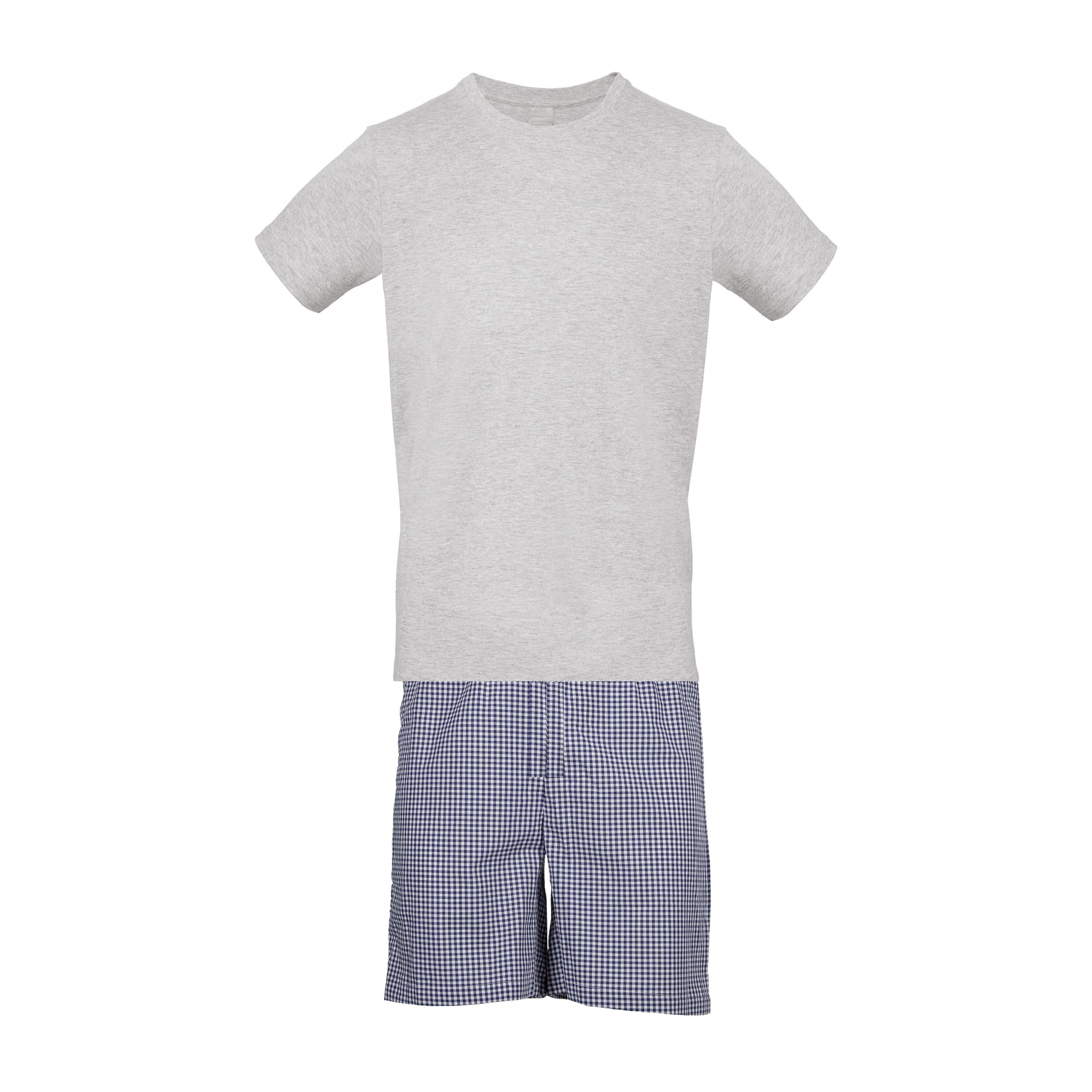 Pigiama leggero UOMO cotone quadretto bianco e blu