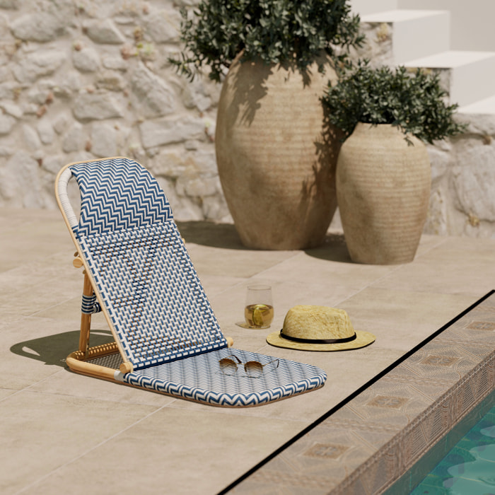 Chaise de plage Favignana bleu marine pliable