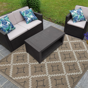 Tapis extérieur tissé kilim rectangle TEBI