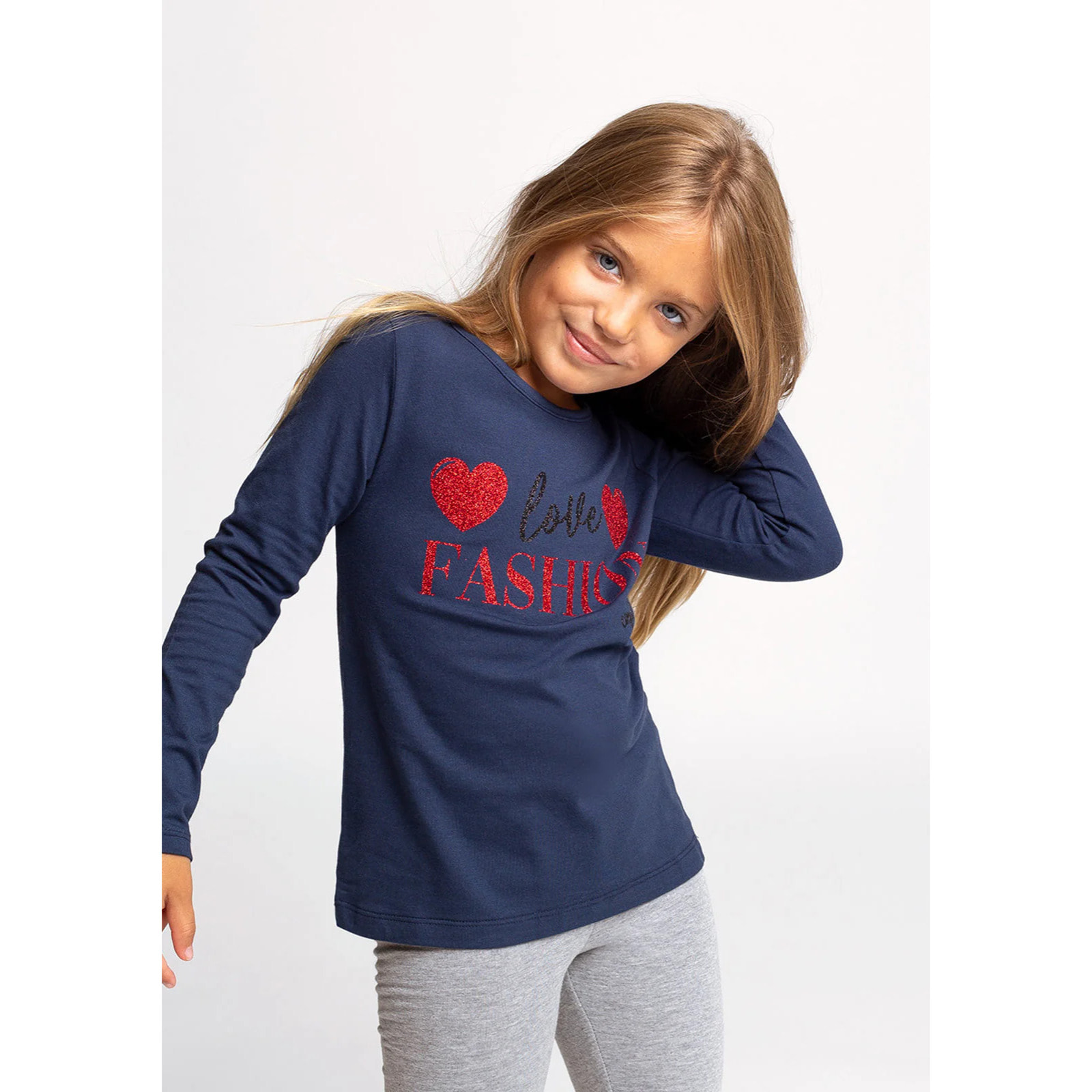 T-shirt blu navy da ragazza "alla moda"