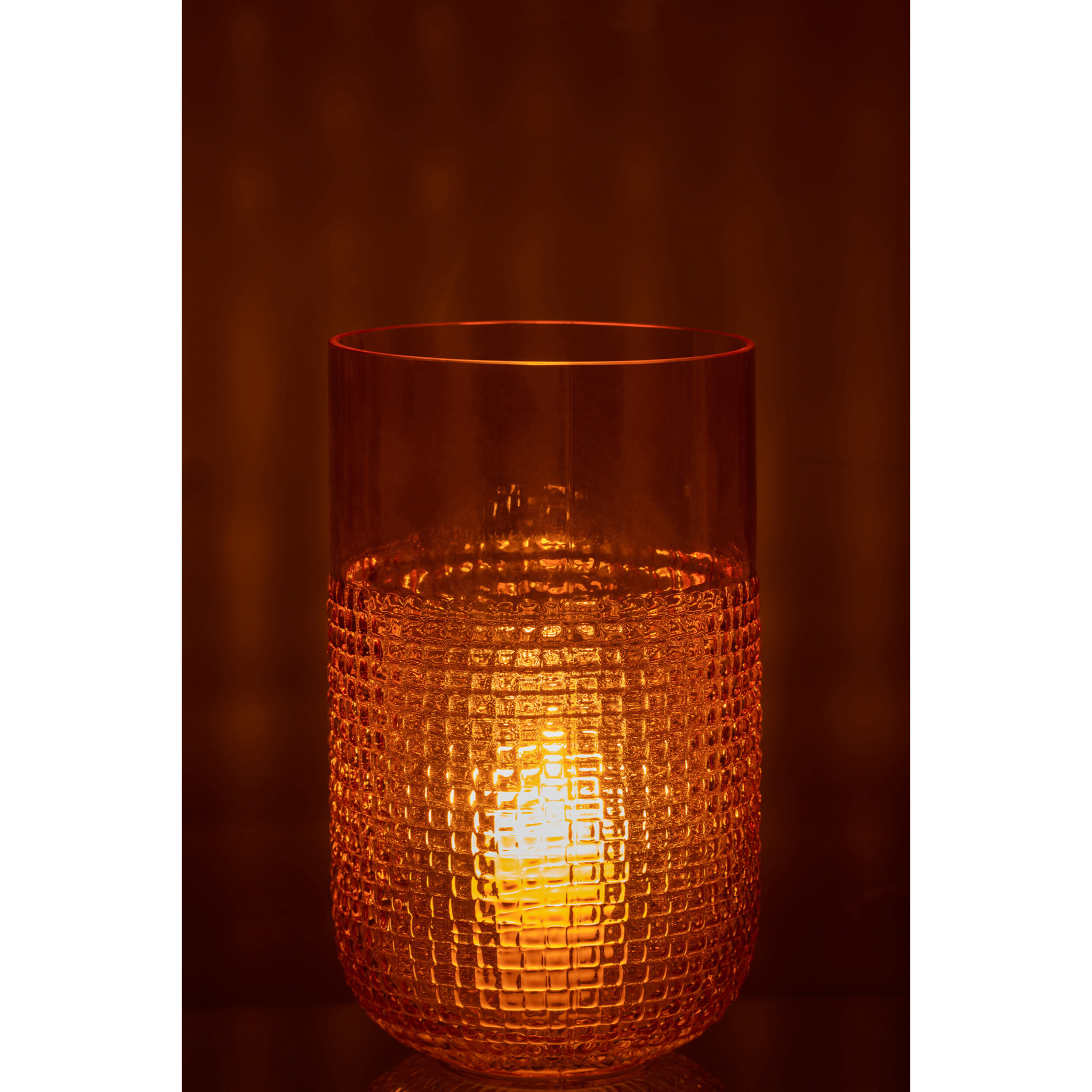 J-Line Vase Motif Verre Orange Medium