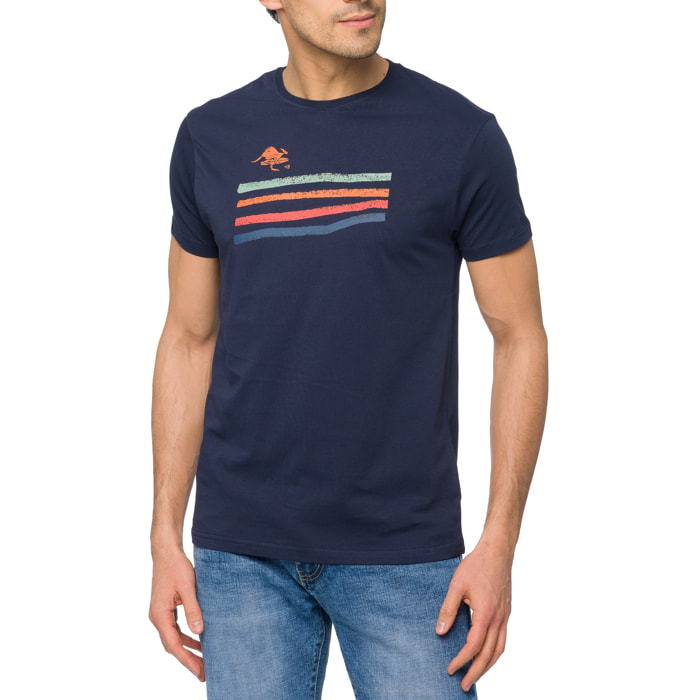 T-shirt in cotone 150 gr Hot Buttered Sumatras Colore Blu Navy