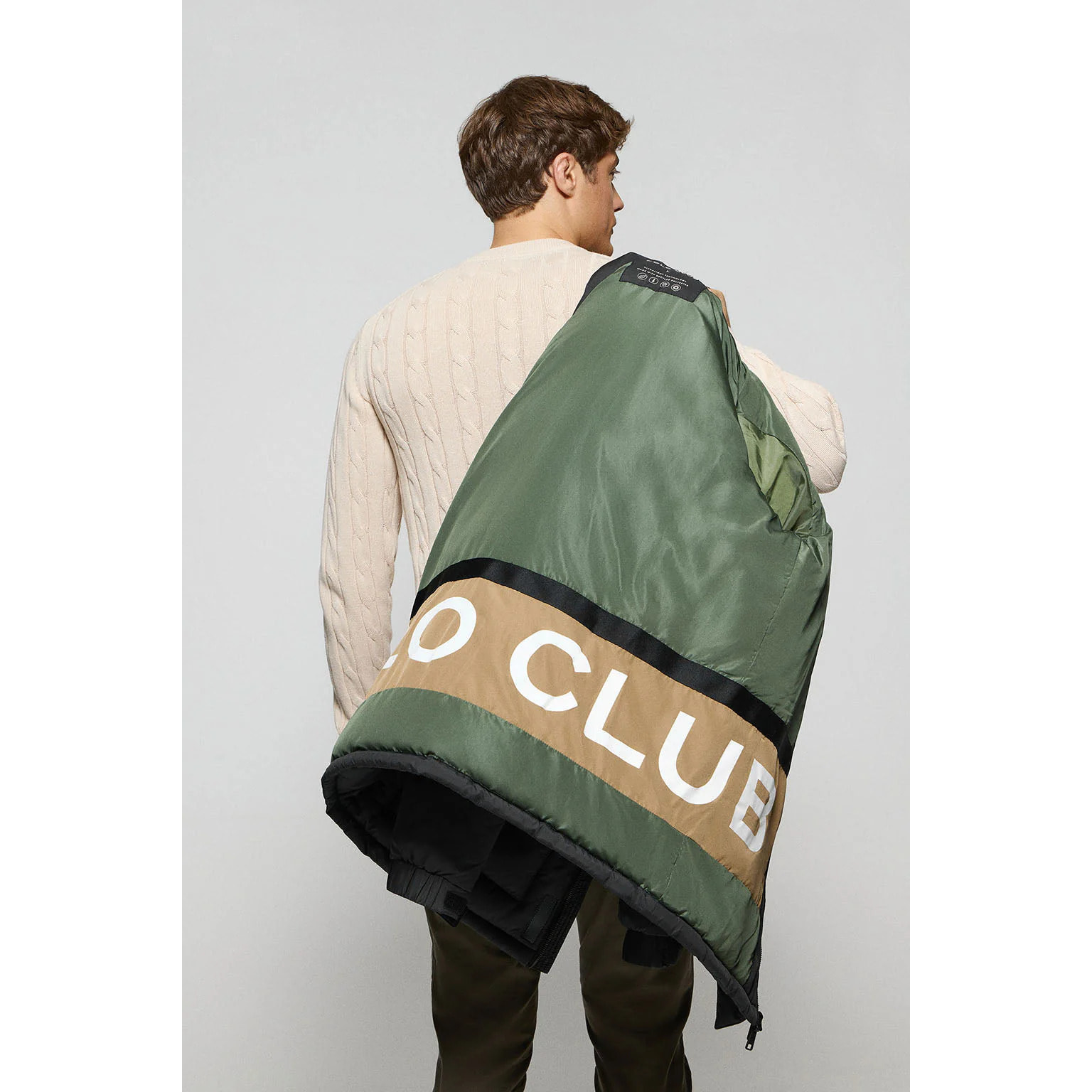 Giacca Midtown nera con cappuccio staccabile e particolari Polo Club