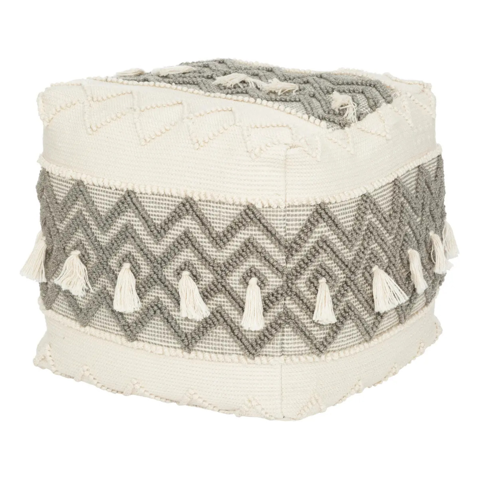 Pouf "Row" - coton recyclé - gris ardoise