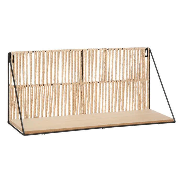 Étagère murale "Cosy" corde et métal 48x12cm