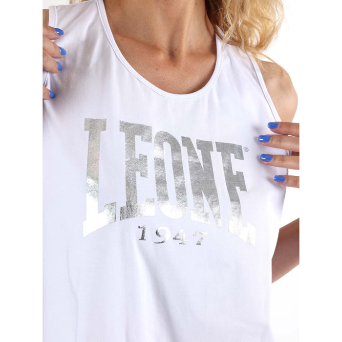 Camiseta de tirantes de algodón para mujer Leone 1947 Apparel con logo grande. Ideal para entrenar.