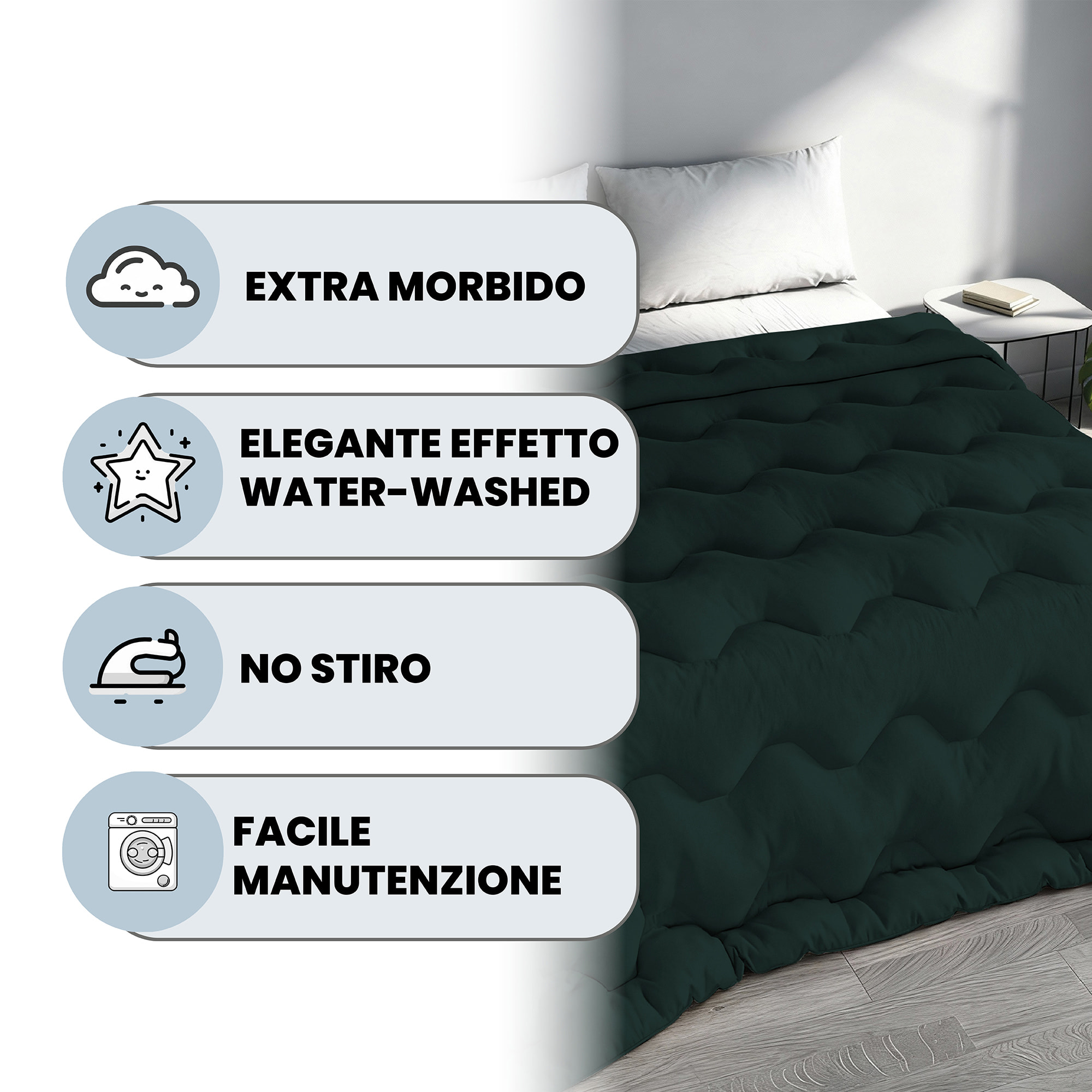 TRAPUNTA INVERNALE WATERWASHED MATRIMONIALE Made in Italy