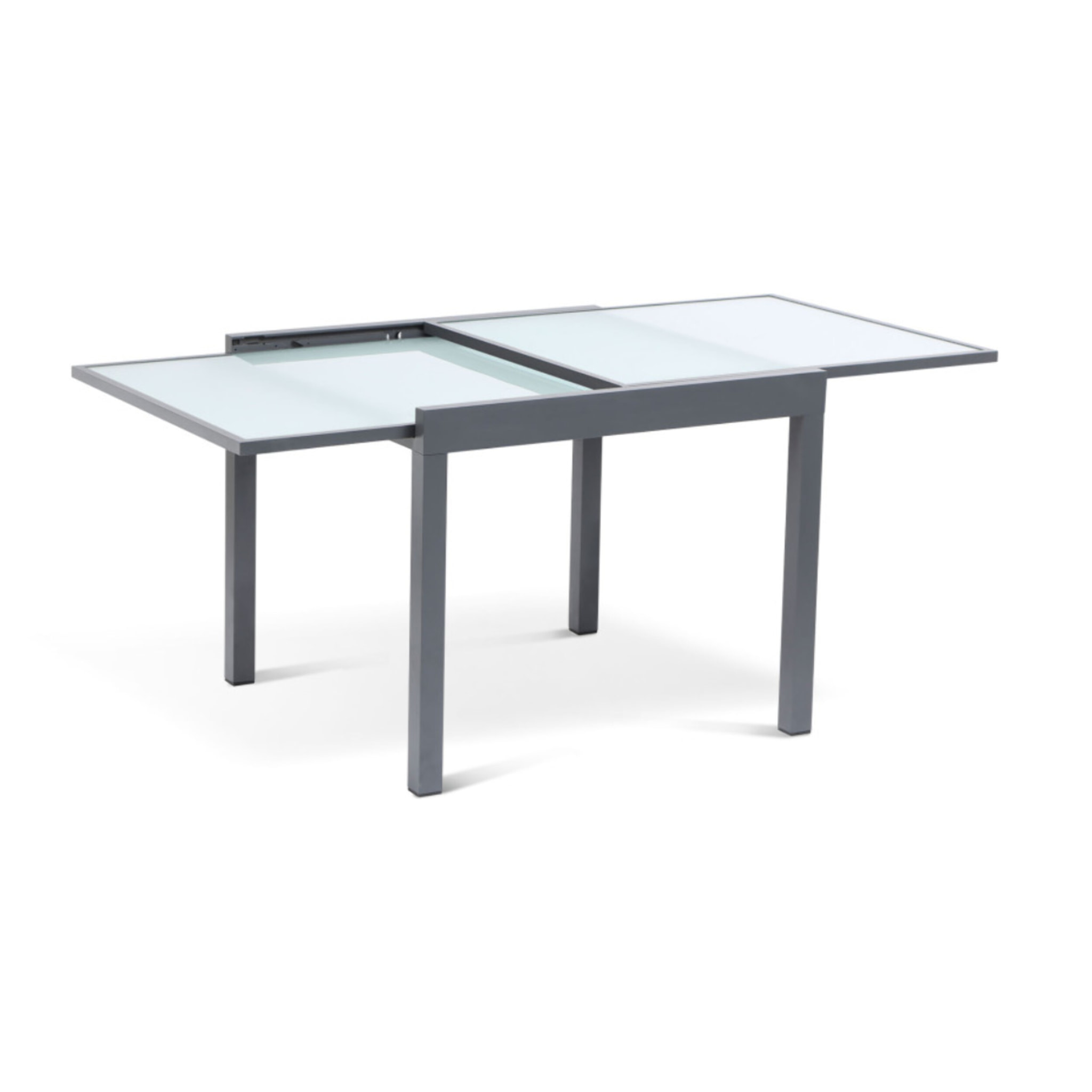 Table de jardin extensible en verre trempé 90-180cm