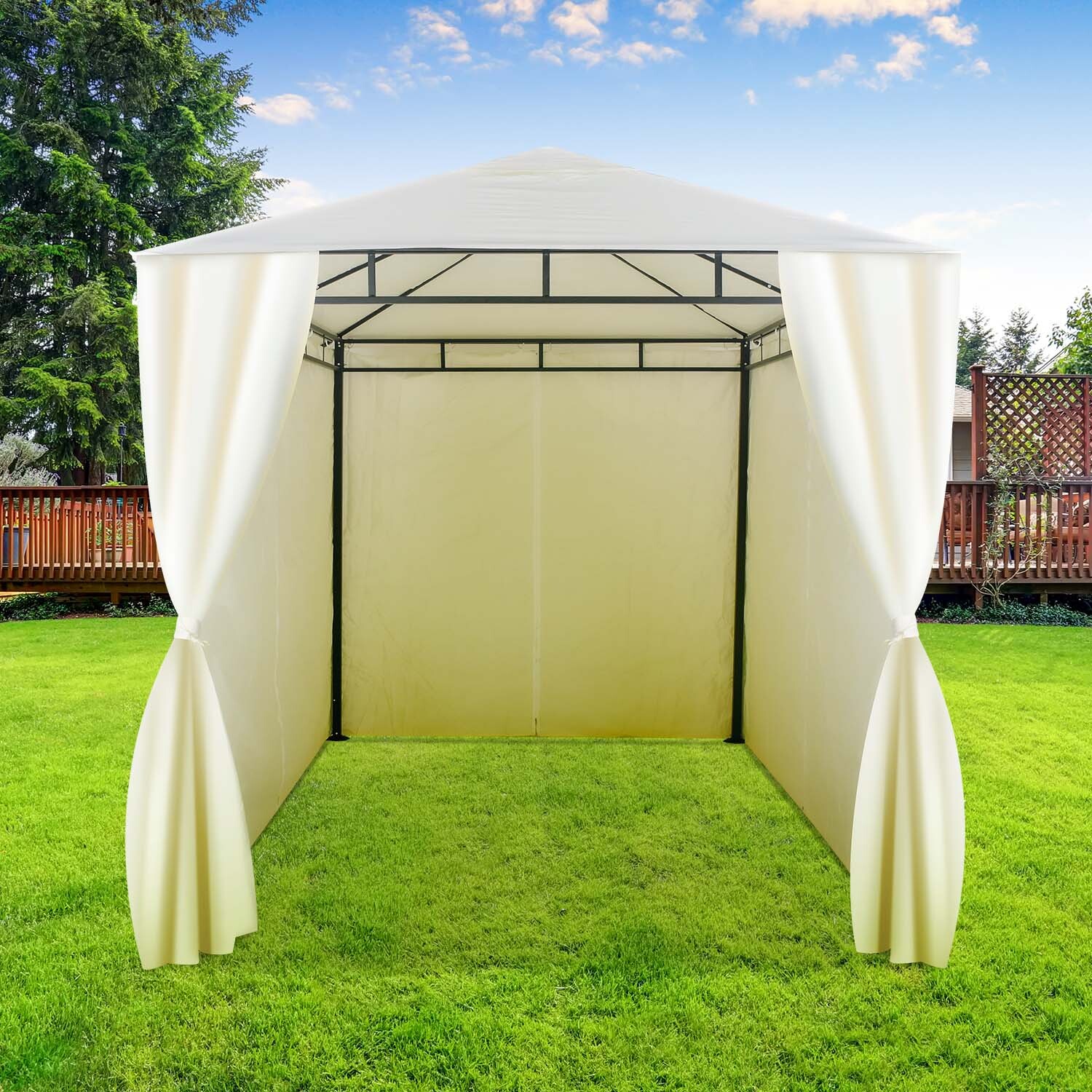 Gazebo 3x2 M esterni ferro elegante gazebo da giardino completo teli laterali ecrÃ¹