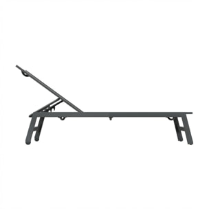 Nilo - Lettino Prendisole da Giardino Mare Piscina 192x55x30 cm in Alluminio e Textilene Antracite