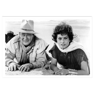 Affiche photo John Wayne et Sophia Loren Affiche seule