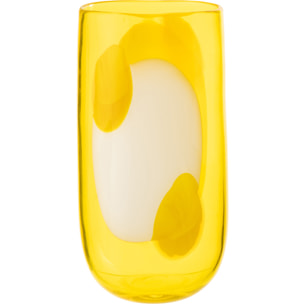 J-Line Vase Mona - verre - transparent/jaune - small