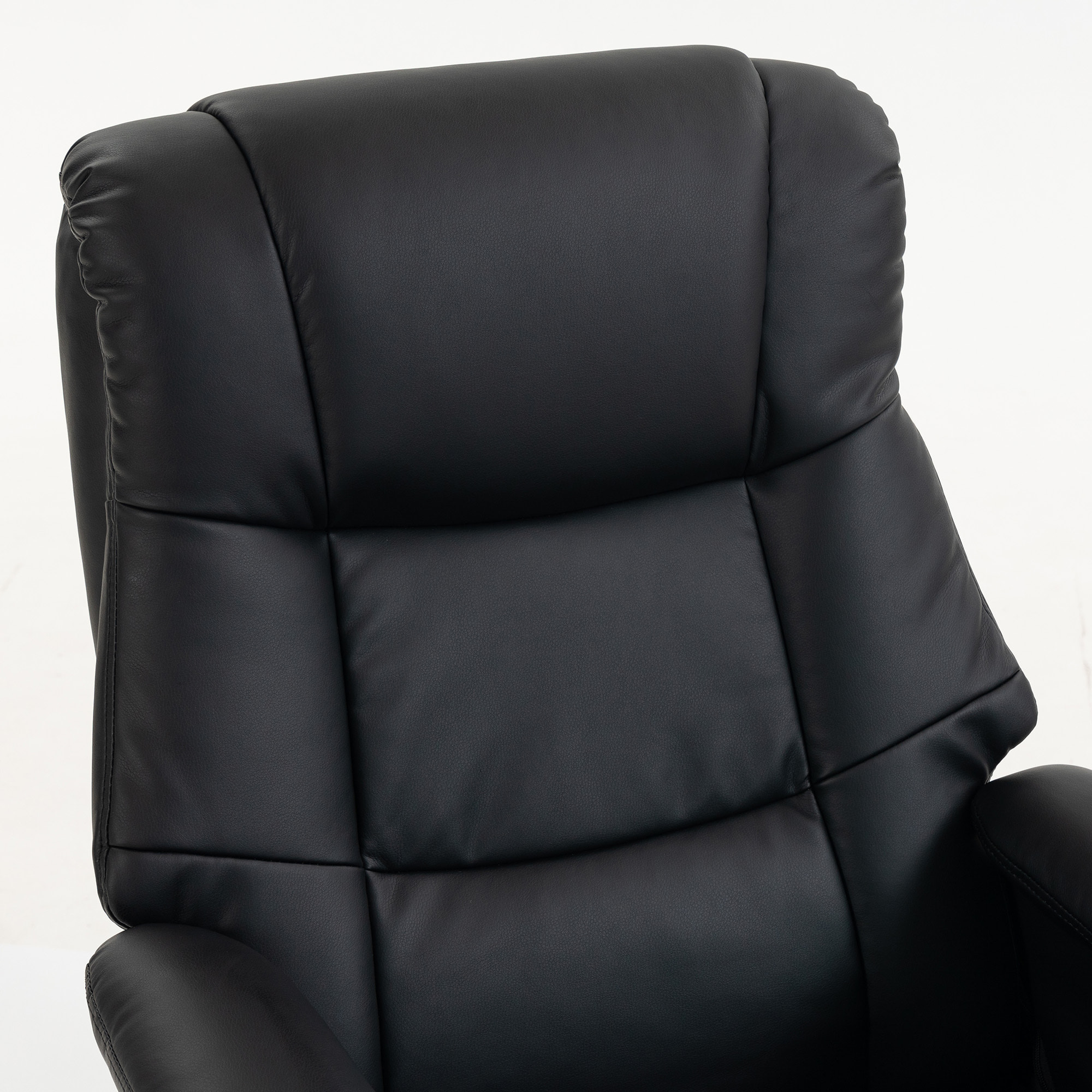 Fauteuil relax inclinable pivotant avec repose-pied piètement bois clair synthétique noir