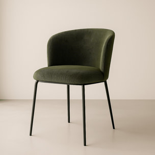 Lot de 2 chaises en velours côtelé - TOMA
