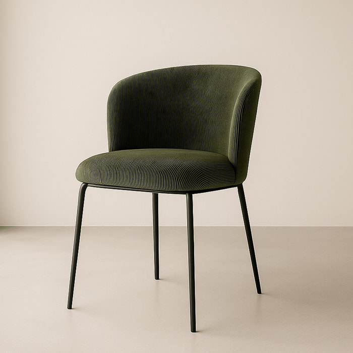 Lot de 2 chaises en velours côtelé - TOMA