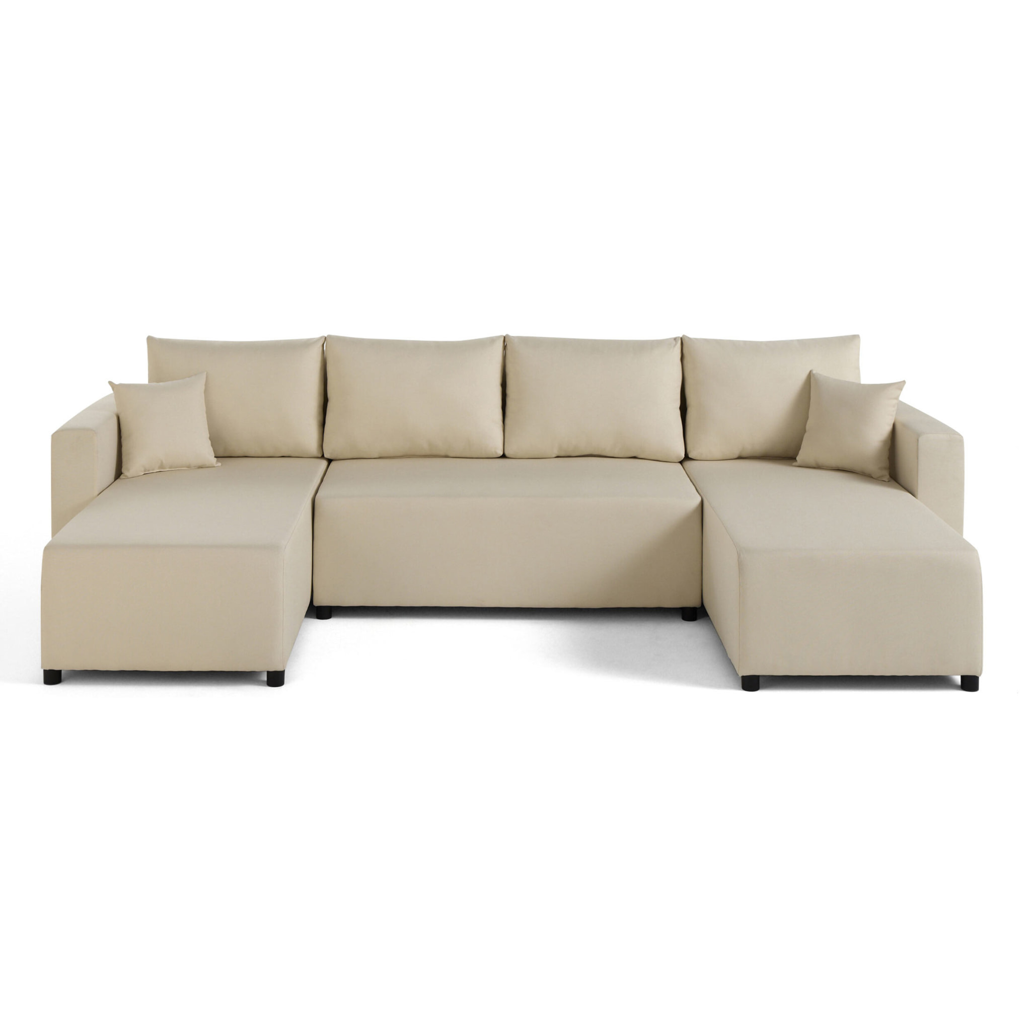 Regala - canapé panoramique - 7 places - convertible avec coffre - en tissu - Beige