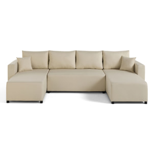 Regala - canapé panoramique - 7 places - convertible avec coffre - en tissu - Beige