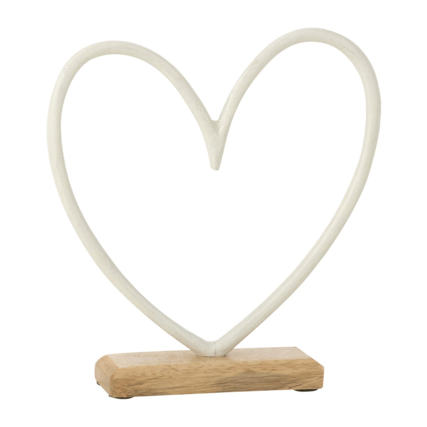 J-Line décoration Coeur Sur Socle - aluminium - blanc - small