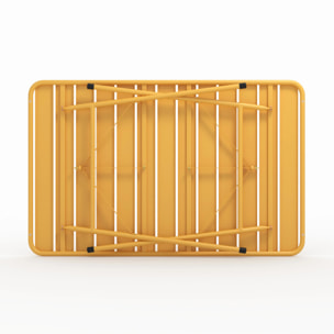 Table de jardin en métal jaune beurre 4 personnes - Yumi