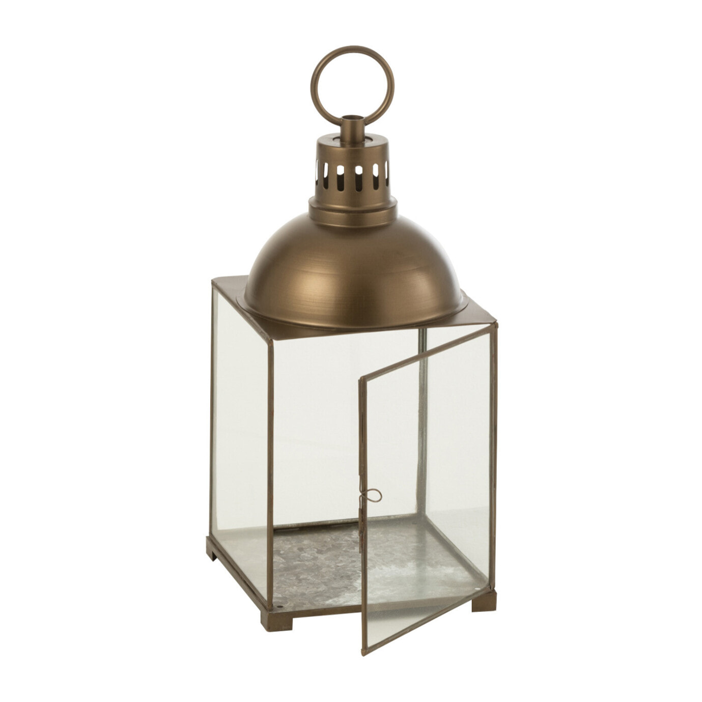 J-Line lanterne Hagrid - verre/fer - bronze  - small