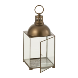 J-Line lanterne Hagrid - verre/fer - bronze  - small