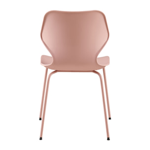 Set 4 sedie design rosa gambe in metallo verniciato - Selene