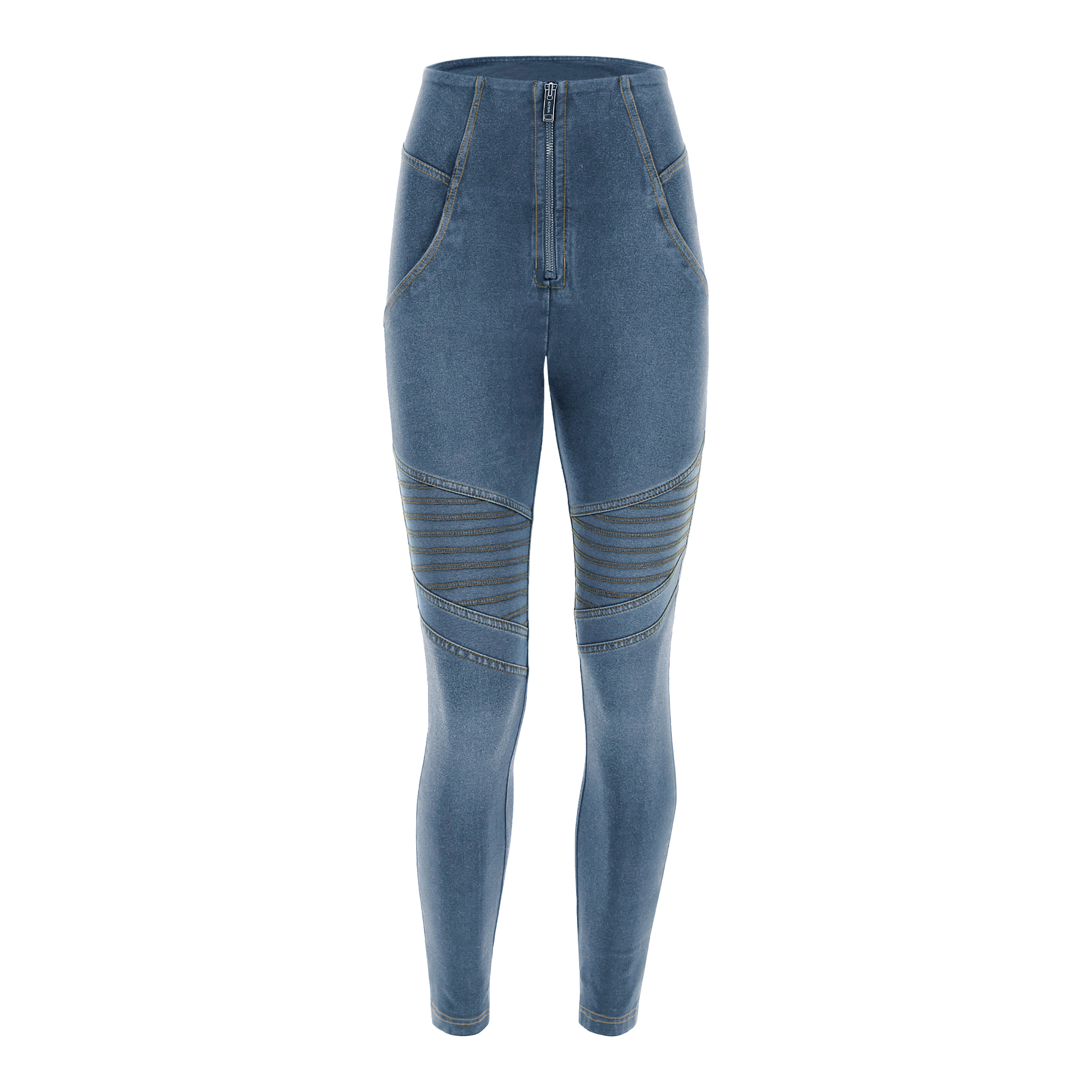 Jeggings push up WR.UP® 7/8 vita super alta e inserti biker