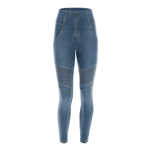 Jeggings push up WR.UP® 7/8 vita super alta e inserti biker