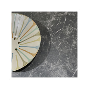 Table extensible carrée 90/160 cm céramique gris marbré - MARTY