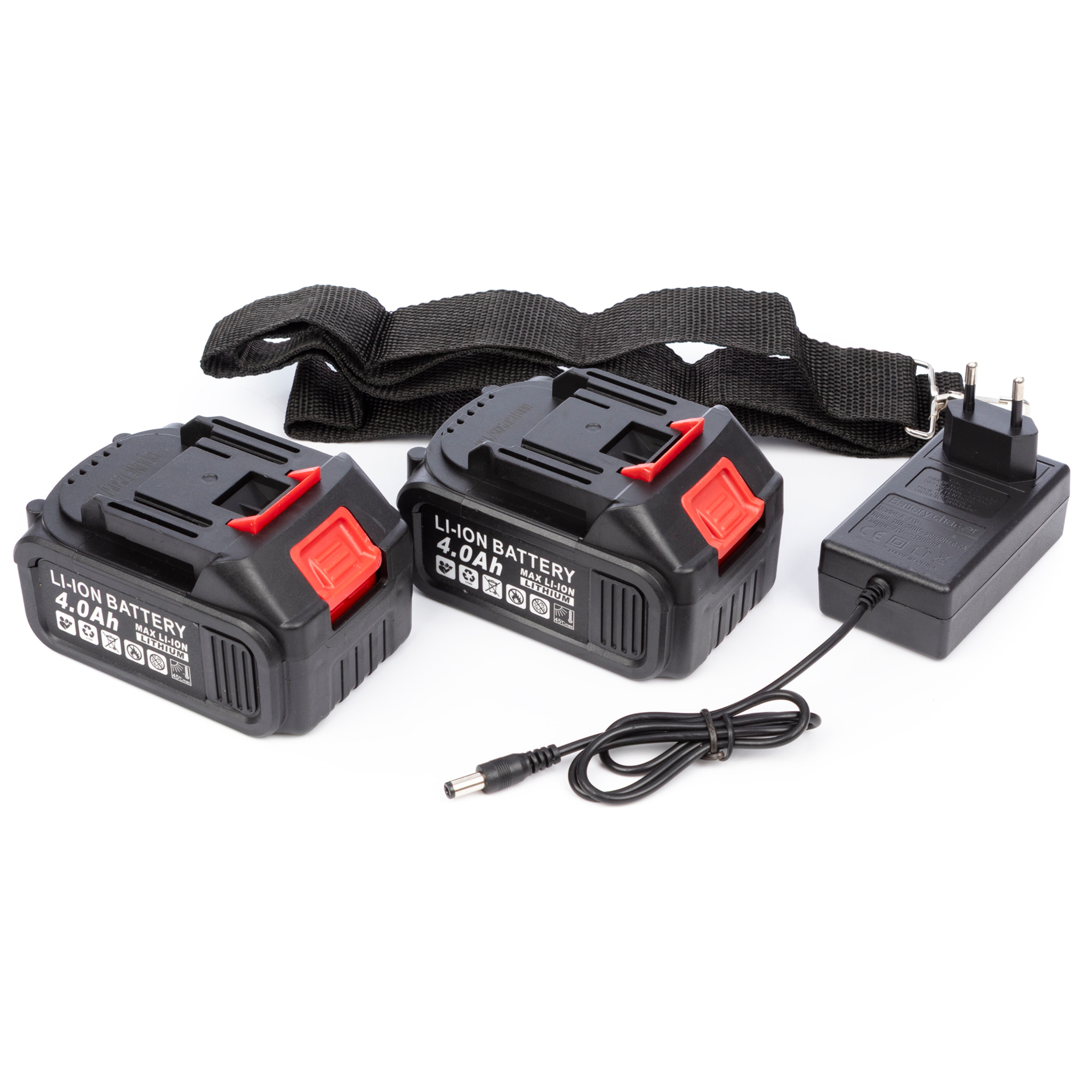 Set di 4 strumenti elettrici, smerigliatrice angolare, martello perforatore, trapano e chiave a impatto.