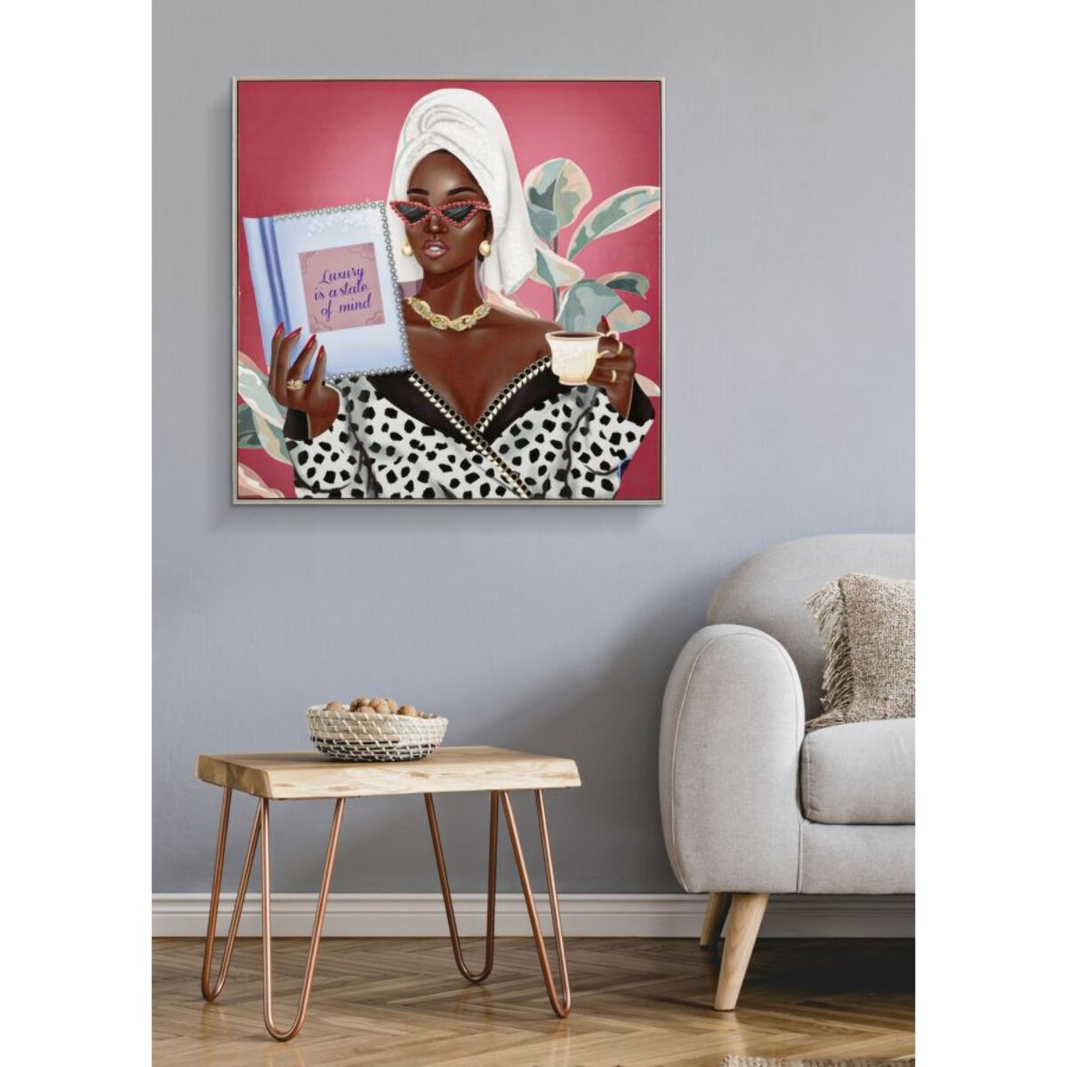 DIPINTO SU TELA LACCATO LUXURY SPA C/CORNICE -B- CM 82X4X82